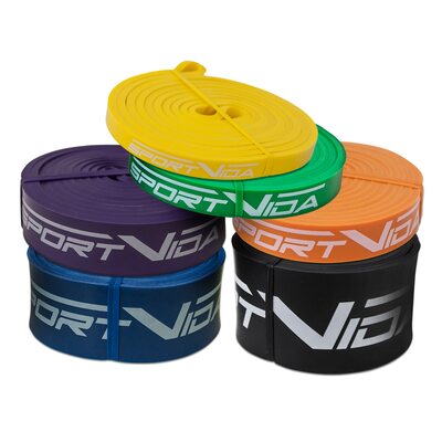 Резинка для подтягиваний (силовая лента) SportVida Power Band 6 шт 0-46 кг SV-HK004-345678
