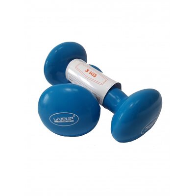 Гантели для фитнеса 2 х 3 кг LiveUp VINYL DUMBBELL EGG HEAD-2*3KG LS2001-3