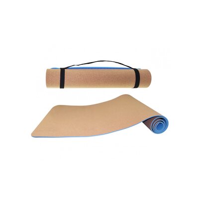 Коврик для йоги и фитнеса SportVida TPE+Cork 0.6 см SV-HK0318