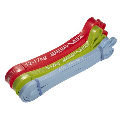 Резинка для подтягиваний (силовая лента) SportVida Power Band 3 шт 0-17 кг SV-HK0190-1