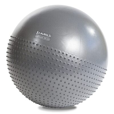 Фитбол (мяч для фитнеса, гимнастический) полумассажный HMS YB03 65 см Anti-Burst Grey