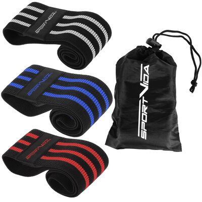 Резинка для фитнеса и спорта тканевая SportVida Hip Band 3 штуки SV-HK0366
