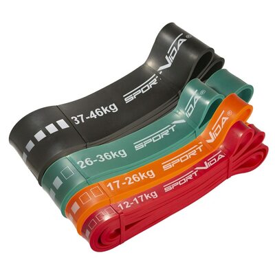 Резинка для подтягиваний (силовая лента) SportVida Power Band 4 шт 12-46 кг SV-HK0190-4