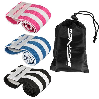 Резинка для фитнеса и спорта тканевая SportVida Hip Band 3 штуки SV-HK0364