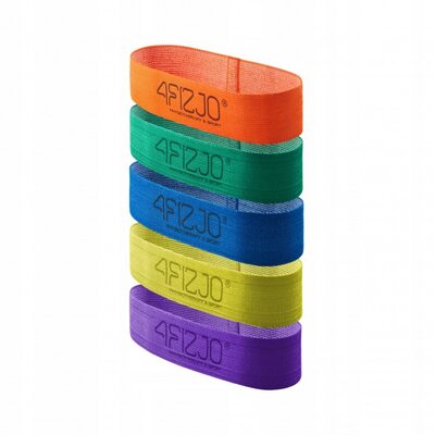 Резинка для фитнеса и спорта тканевая 4FIZJO Flex Band 5 шт 1-29 кг 4FJ0155