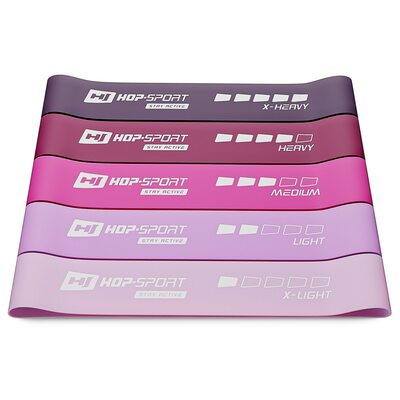 Набір гумок для фітнесу Hop-Sport 600x50mm HS-L650RLP рожевий
