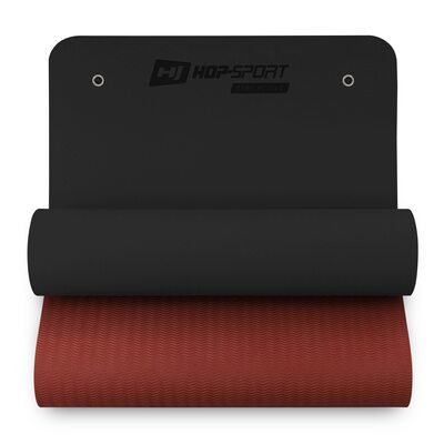 Фітнес-килимок з отворами Hop-Sport TPE 0,8 см HS-T008GM чорно-червоний