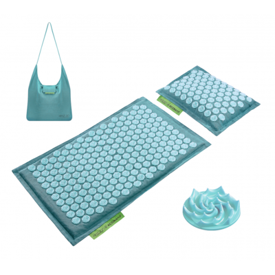 Акупунктурний масажний килимок з валиком 4FIZJO Eco Mat Аплікатор Кузнєцова 68 x 42 см 4FJ0180 Turquoise