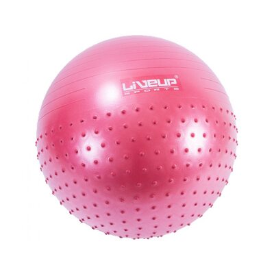 Фитбол (мяч для фитнеса) массажный с насосом LiveUp HALF MASSAGE BALL LS3569