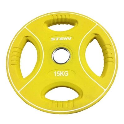 Профессиональные диски для штанг 15 кг d - 50 мм Stein TPU Color 3-Hole Plate DB6092-15