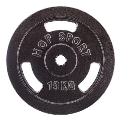 Млинець для штанги металевий Hop-Sport 15 кг d - 30 мм