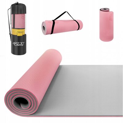 Килимок (мат) для йоги та фітнесу 4FIZJO TPE 1 см 4FJ0200 Pink/Grey