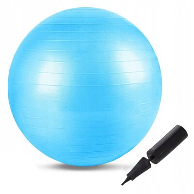 М'яч для фітнесу (фітбол) Springos 55 см Anti-Burst FB0001 Sky Blue