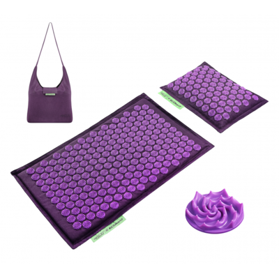 Акупунктурний масажний килимок з валиком 4FIZJO Eco Mat Аплікатор Кузнєцова 68 x 42 см 4FJ0181 Purple