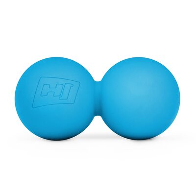 Силиконовый массажный двойной мяч 63 мм Hop-Sport HS-S063DMB голубой