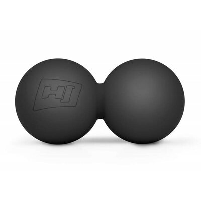 Силіконовий масажний м'ячик подвійний 63 мм HS-S063DMB чорний