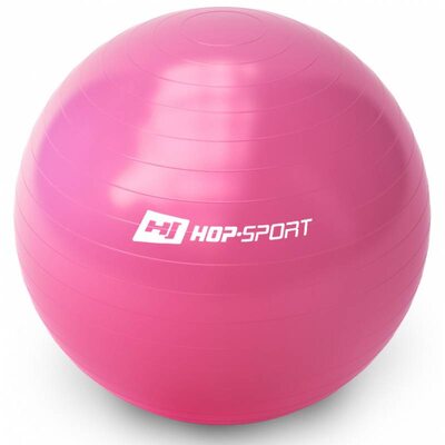 Фітбол (м'яч для фітнесу, гімнастичний) Hop-Sport 65cm рожевий + насос